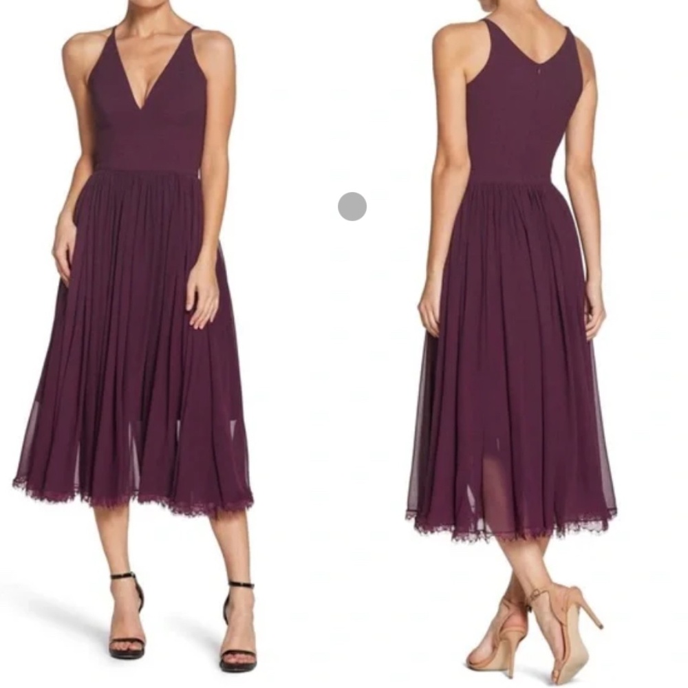 Purple Fit & Flare Midi - Dress The Population - Alicia